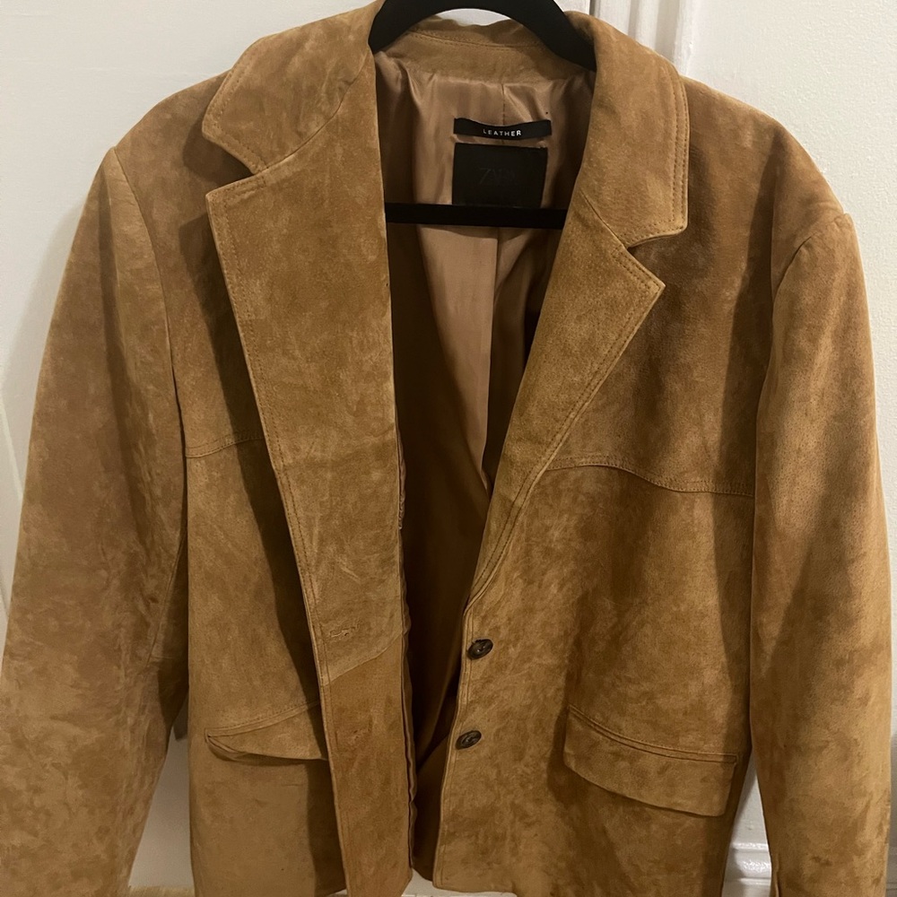 Zara Tan Suede Blazer